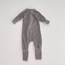 Load image into Gallery viewer, Jamie Kay Organic All-In-One Black Olive Stripes (newborn)
