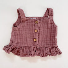 Load image into Gallery viewer, Jamie Kay Muslin Top Frill Berry (1y)
