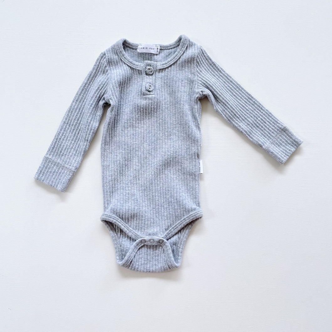 Jamie Kay Rib L/S Bodysuit Grey (0-3m)
