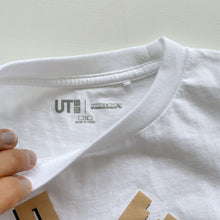 Load image into Gallery viewer, Uniqlo Minecraft T-Shirt White/Gold Letters (4y)
