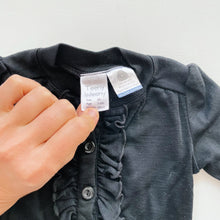 Load image into Gallery viewer, Teeny Weeny Merino Frill Cardigan Black (3-6m)
