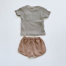 Load image into Gallery viewer, Lil&#39; Atelier Ribbed Top + Linen Shorts Bundle (18-24m)
