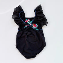 Load image into Gallery viewer, Coco and Ginger Embroidered Romper Black (2y)
