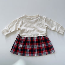 Load image into Gallery viewer, Dress Cream Top/Check Skirt (6-12m)
