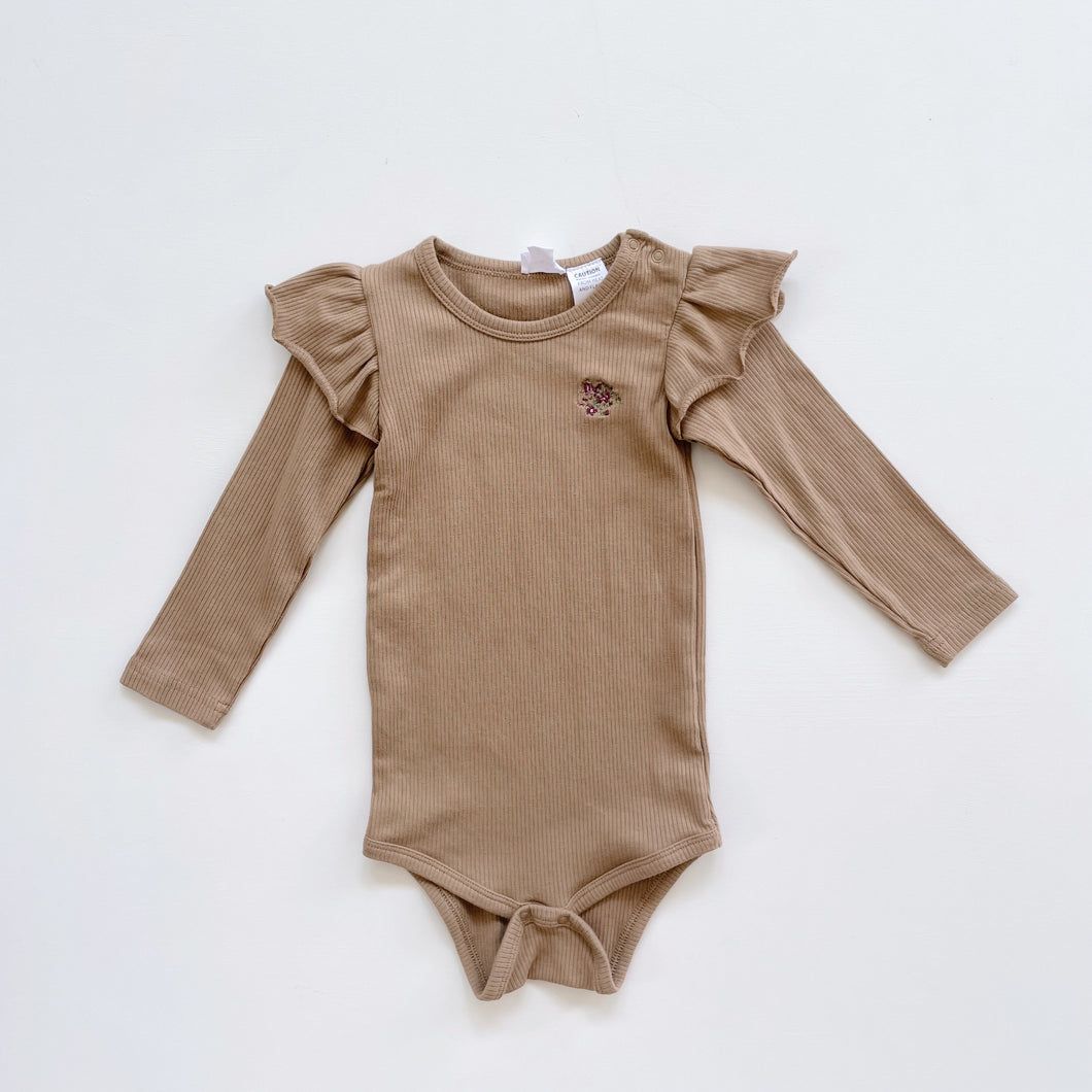 Jamie Kay Organic Frill Bodysuit Putty(2y)