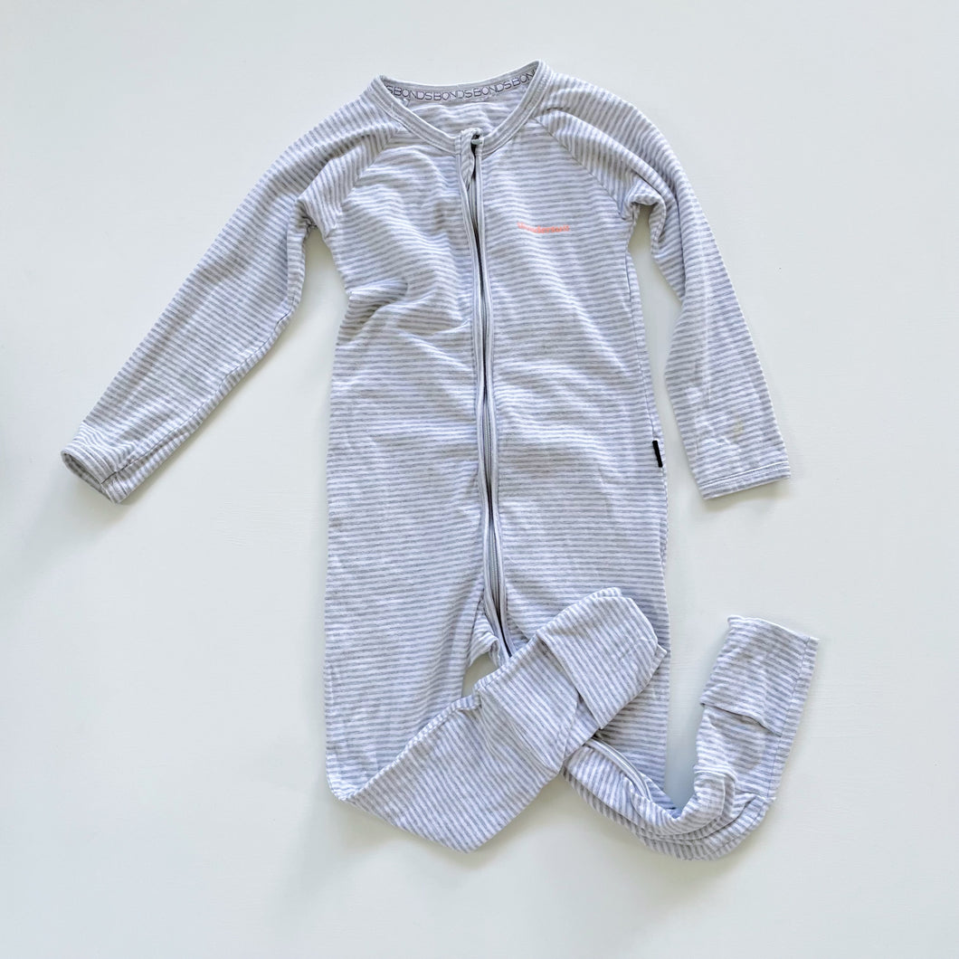 Bonds Wondersuit Grey Stripes (2y)