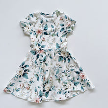 Load image into Gallery viewer, Rock Your Kid Blue/Cream Floral Twirl Dress NWOT (4-5y)
