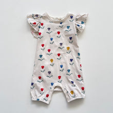 Load image into Gallery viewer, Nature Baby Romper Colourful Pansy Print (3-6m)
