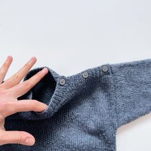 Load image into Gallery viewer, Handmade Merino Knit Jumper Charcoal (3-6m)
