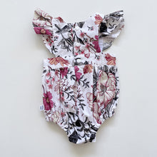 Load image into Gallery viewer, Miss Finns Handmade Romper Fuchsia/Black Floral (3-6m)
