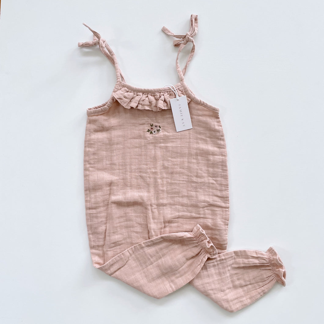 Jamie Kay Organic Muslin Phillipa Jumpsuit - Dusky Rose NEW (3y)