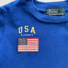Load image into Gallery viewer, Polo by Ralph Lauren T-Shirt Blue Logo/ Flag (12m)

