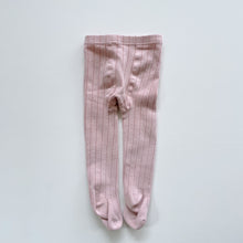 Load image into Gallery viewer, Pink Ribbed Tights (12-18m)
