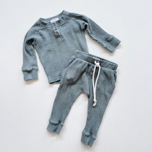 Load image into Gallery viewer, Jamie Kay Org Waffle Set Teal (6-12m)
