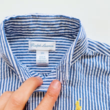 Load image into Gallery viewer, Ralph Lauren Classic Blue Stripe Shirt (18m)
