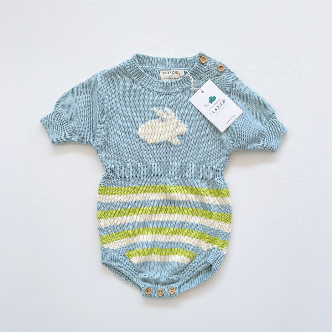 Fin + Vince Retro Organic Knit One Piece Bunny NEW (6-12m)