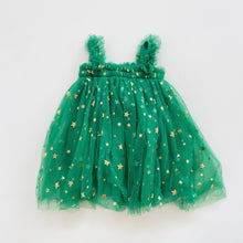 Load image into Gallery viewer, Confetti Kidz Green/Gold Star Tulle Dress (6-12m)

