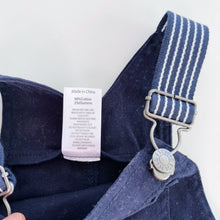 Load image into Gallery viewer, Teeny Weeny Shortalls Navy/Monster (6-12m)
