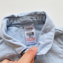 Load image into Gallery viewer, Zara Shirt Bodysuit Powder Blue (3-6m)

