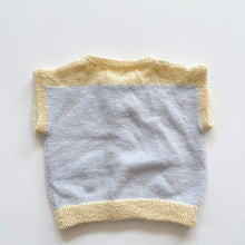 Load image into Gallery viewer, Handmade Merino Vest Blue/Yellow (1-2y)
