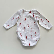 Load image into Gallery viewer, BABU Organic Bodysuit Red Light House Print (3-6m)
