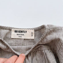 Load image into Gallery viewer, Go Gently Linen/Cotton Dress Grey Stripes (2y)
