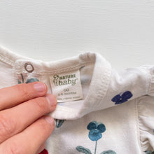 Load image into Gallery viewer, Nature Baby Romper Colourful Pansy Print (3-6m)
