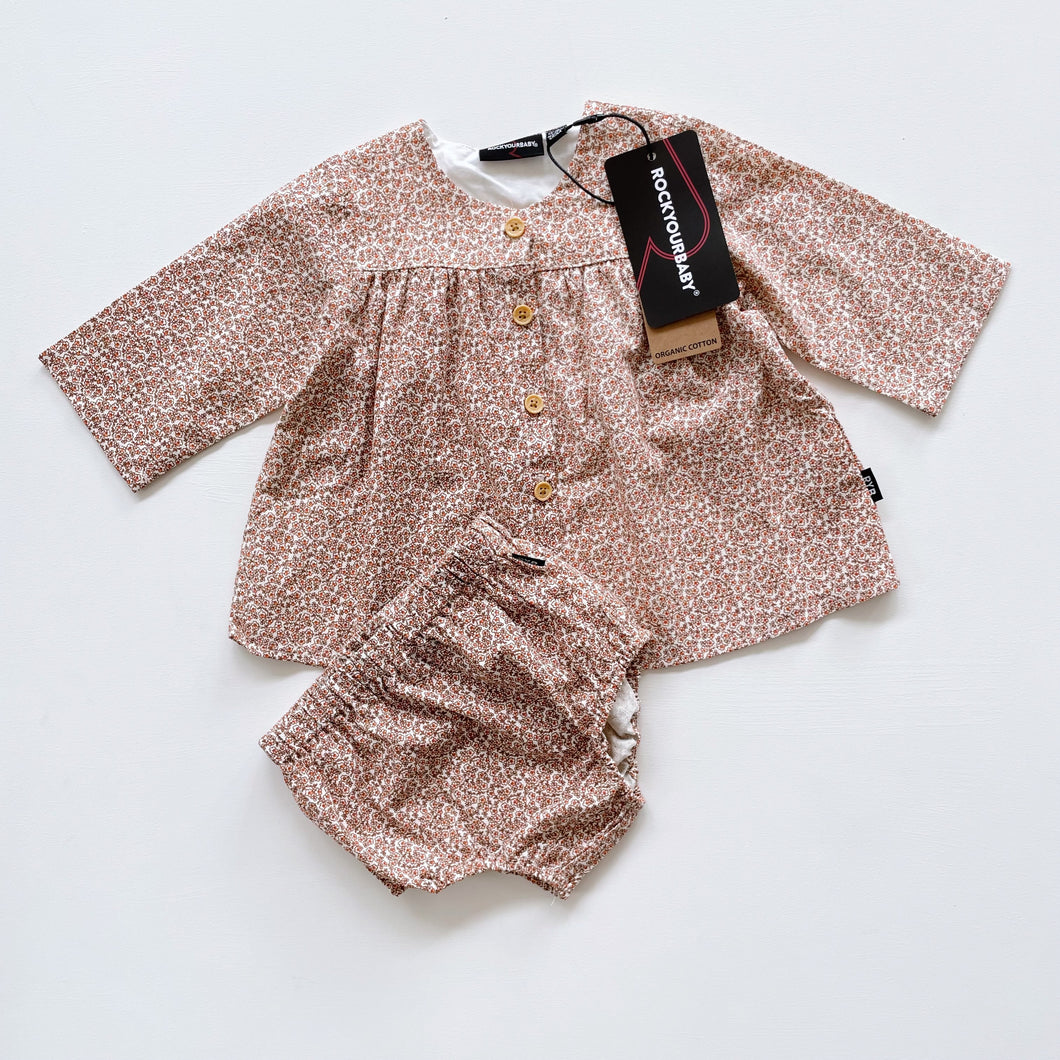 Rock Your Baby Organic Cotton Blouse + Bloomers Set NEW (12-18m)