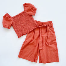 Load image into Gallery viewer, Seed Shirred Top + Pants Set Linen/Cotton Orange (3y)
