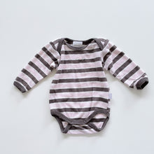 Load image into Gallery viewer, Dimples Merino/Cotton LS Bodysuit Pink Stripes (0-3m)
