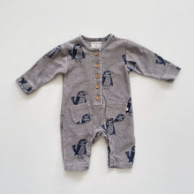 Load image into Gallery viewer, Wilson &amp; Frenchy L/S Romper Grey/Blue Birds (0-3m)
