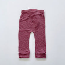 Load image into Gallery viewer, Baby Baby Merino Pointelle Pants Berry NEW (6-12m)
