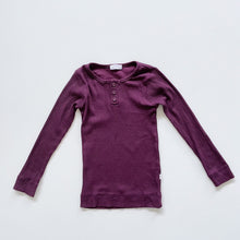 Load image into Gallery viewer, Jamie Kay Organic Rib Henley Top Berry (3y)
