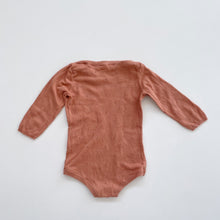 Load image into Gallery viewer, Grown Organic Cotton Knit L/S Romper Salmon (1y)
