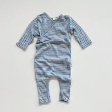 Load image into Gallery viewer, BABU Merino All-In-One Blue Stripes (3-6m)
