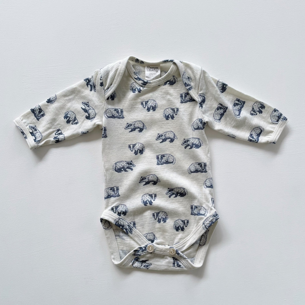 Nature Baby Merino L/S Bodysuit Raccoon (0-3m)