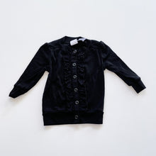 Load image into Gallery viewer, Teeny Weeny Merino Frill Cardigan Black (3-6m)
