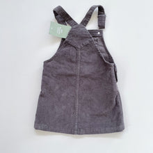 Load image into Gallery viewer, H&amp;M Cord Dress Charcoal NEW (3-4y)
