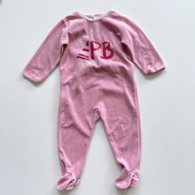 Load image into Gallery viewer, Vintage Petit Bateau Pink Velour All-In-One (18m)
