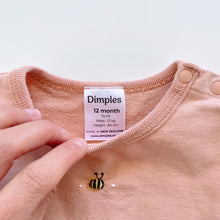 Load image into Gallery viewer, Dimples Organic Jumper Peach *small mark (12m)
