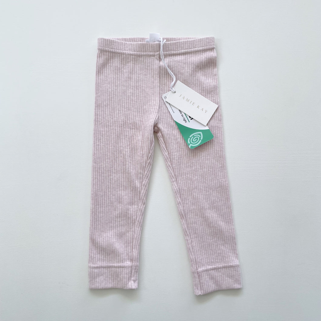 Jamie Kay Organic Rib Leggings Violet Marle NEW (6-12m)