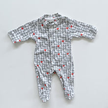 Load image into Gallery viewer, Nature Baby Organic All-In-One Grey/Red Hearts (0-3m)
