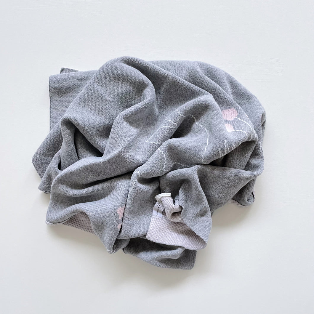 BABU Cotton Knit Blanket Grey / Bunnies (120cm x 100cm)