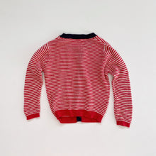 Load image into Gallery viewer, Country Road Lightweight Cotton Cardigan Red Stripes (6-12m)
