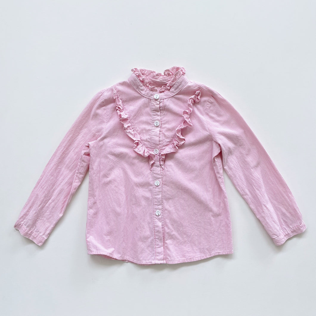 Pink Pinstripe Frilly Shirt (5y)