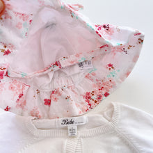 Load image into Gallery viewer, Bébé by Minihaha Cardigan + Hat Bundle Flowers/Butterflies (1y)
