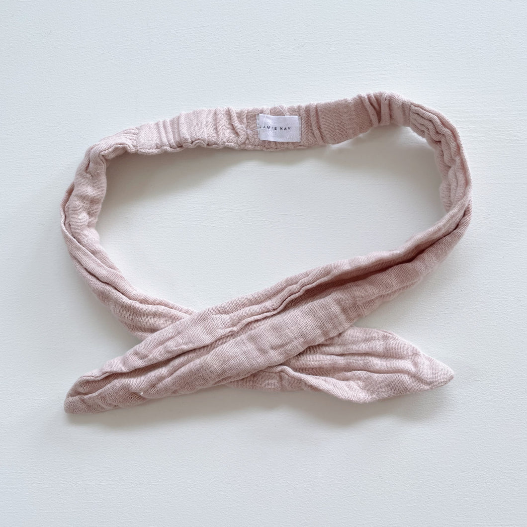 Jamie Kay Organic Muslin Headband Dusty Pink (0-4y)