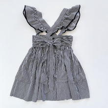 Load image into Gallery viewer, Stunning Carbon Soldier Dress B/W Stripes (10y)
