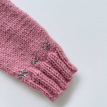 Load image into Gallery viewer, Gorgeous Hand Knit Wool Jersey Pink/Hearts (3-6m)
