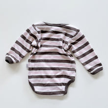 Load image into Gallery viewer, Dimples Merino/Cotton LS Bodysuit Pink Stripes (0-3m)
